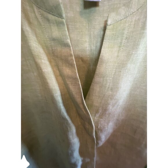 Vintage Talbots Irish Linen Light Green Button up Blouse Size Women's 20 Lagenlo - Picture 3 of 4